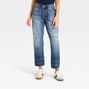 Women's Mid-Rise Boyfriend Jeans - Universal Threa Vintage Medium Destroy
